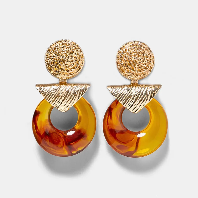 Dvacaman ZA Design Round Crystal Drop Earrings Women Gold Color Maxi Statement Earrings Wedding Party Jewelry Christmas Bijoux - Окраска металла: 21