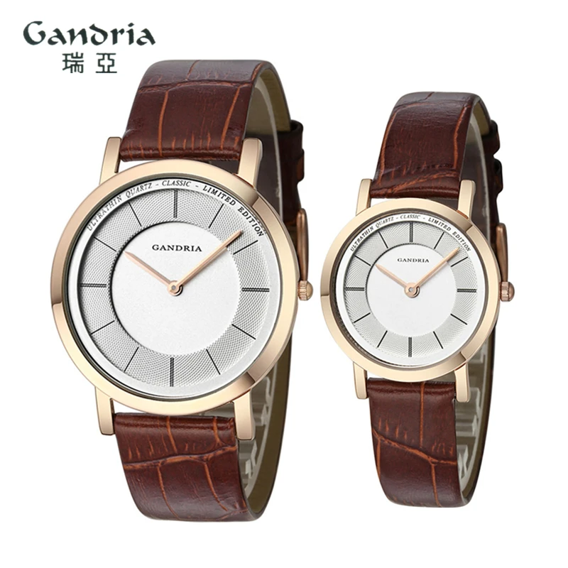Женские часы, бренд GRANDIA, Бизнес Кварцевые часы, две иглы, простая пара, настольные, для мужчин и женщин, модный браслет, подарок, часы 6012