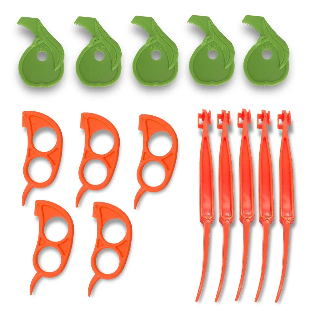 

Orange Pomelo Citrus Peelers, FUHAIHE Set of 15 Peel Orange Peel Essential Tools Easy Slicer Cutter Peeler Remover Opener