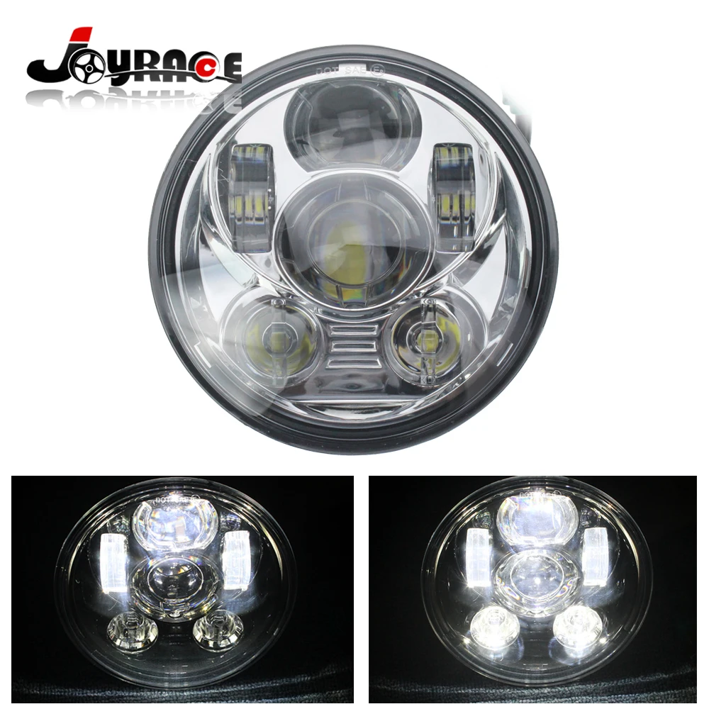 

5.75 Inch Round 75W Daymaker Projector LED Headlights High/Low Beam w/DRL for Jeep Wrangler JK TJ Harley Davidson
