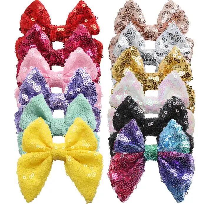 

MengNa 2019 New 30pc/lot 3" Sequin Hair Bow Alligator Clips Barrette Bowknot for Girls Headwear Children Girls Hair Accessories