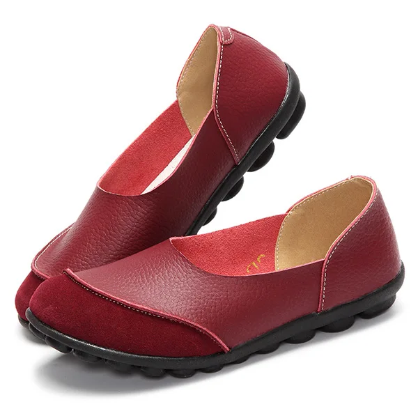 Женская обувь, весенне-летние лоферы из натуральной кожи, однотонные слипоны с круглым носком, обувь ручной работы на плоской подошве