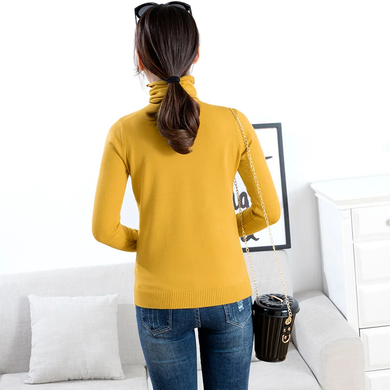 2019 Autumn Winter Women Pullovers Sweater Knitted Elasticity Casual Jumper Fashion Slim Turtleneck Warm Female Sweaters D332 2019 Autumn Winter Women Pullovers Sweater Knitted Elasticity Casual Jumper Fashion Slim Turtleneck Warm Female Sweaters D332