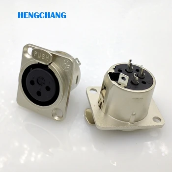

HF 3pin XLR Female panel mount connector Speaker powercon plug wire connector nickel plating XLR Socket Panel Mount 20pcs/lot