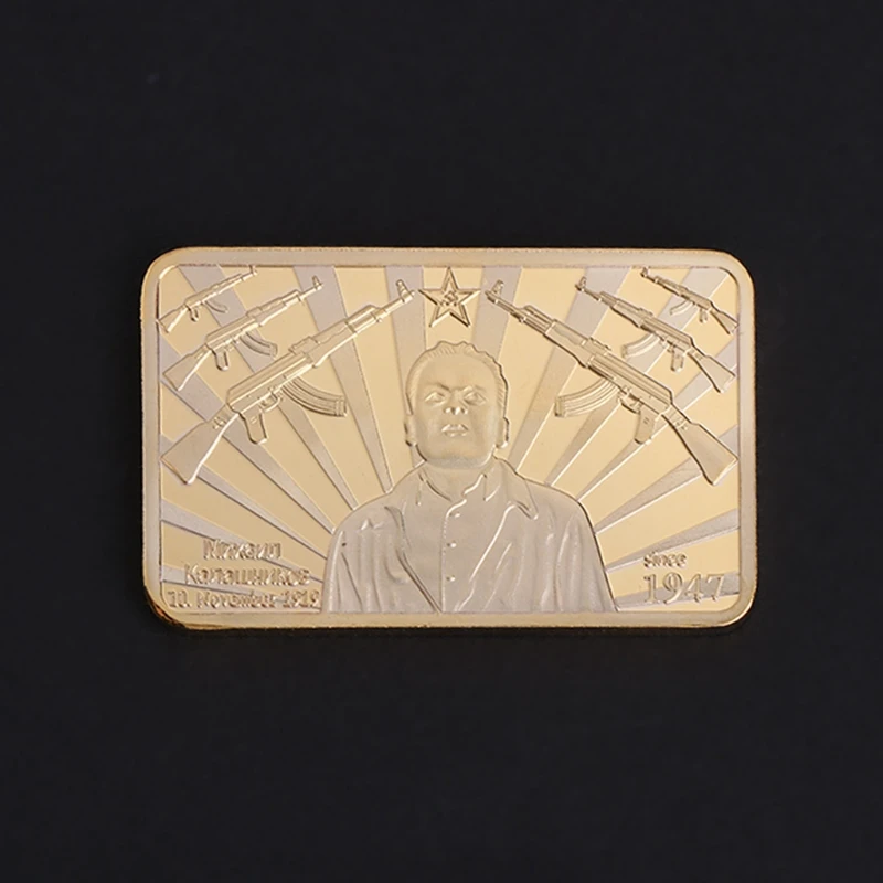 

2018 New Commemorative Coin Tacticle AK 47 Golden Square Collection Arts Gifts Souvenir Drop Shipping Support
