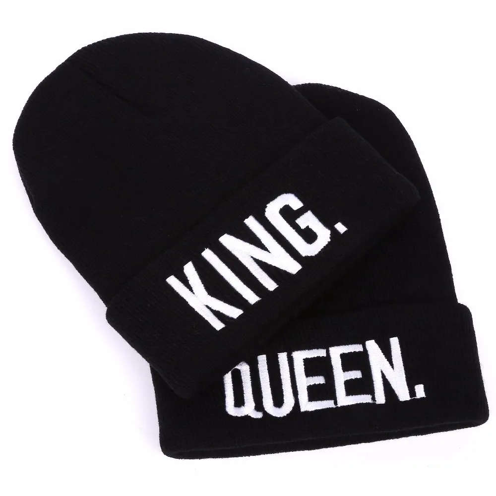 King Queen Winter Hats Couple Bonnet Hip Hop Hot Sale For Men Women Outdoor  Ski Sports Warm Knitted Cap Skullies Beanies