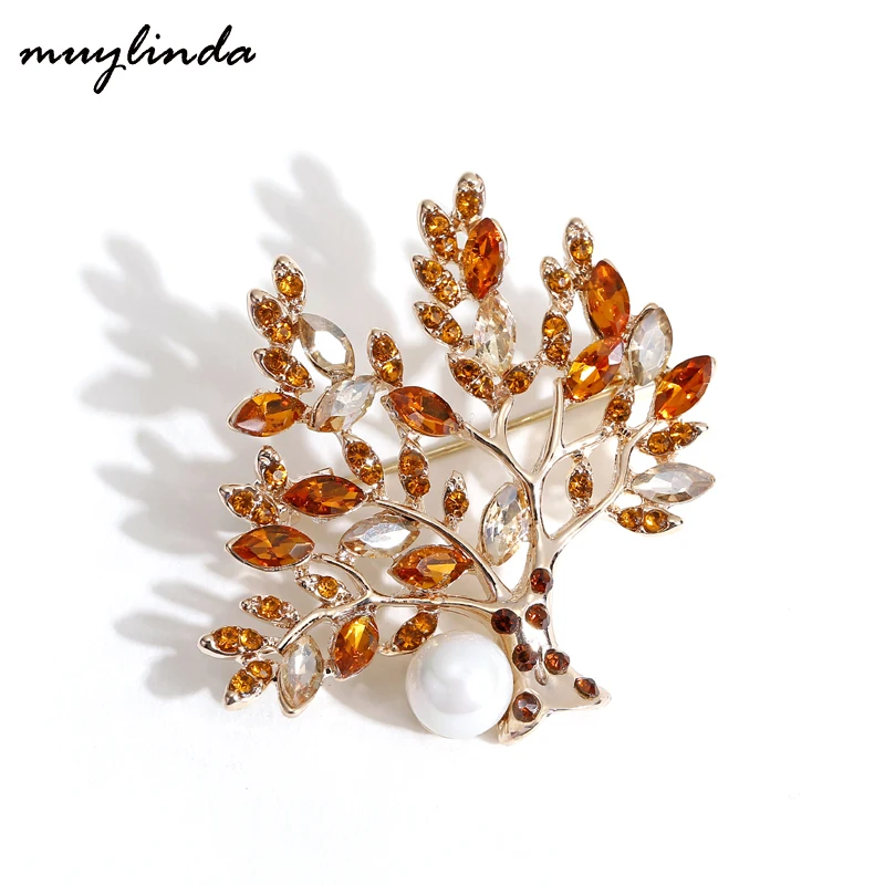

Fashion Crystal Brooch For Women Lucky Tree Brooches Pin Rhinestone Brooches And Pins Clothes Jewelry