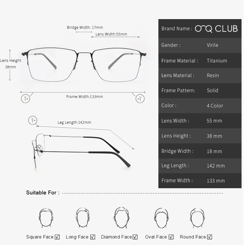 Оправа для очков, мужские титановые ультралегкие квадратные очки по рецепту, женские очки для близорукости, оптическая оправа, корейские очки без винтов