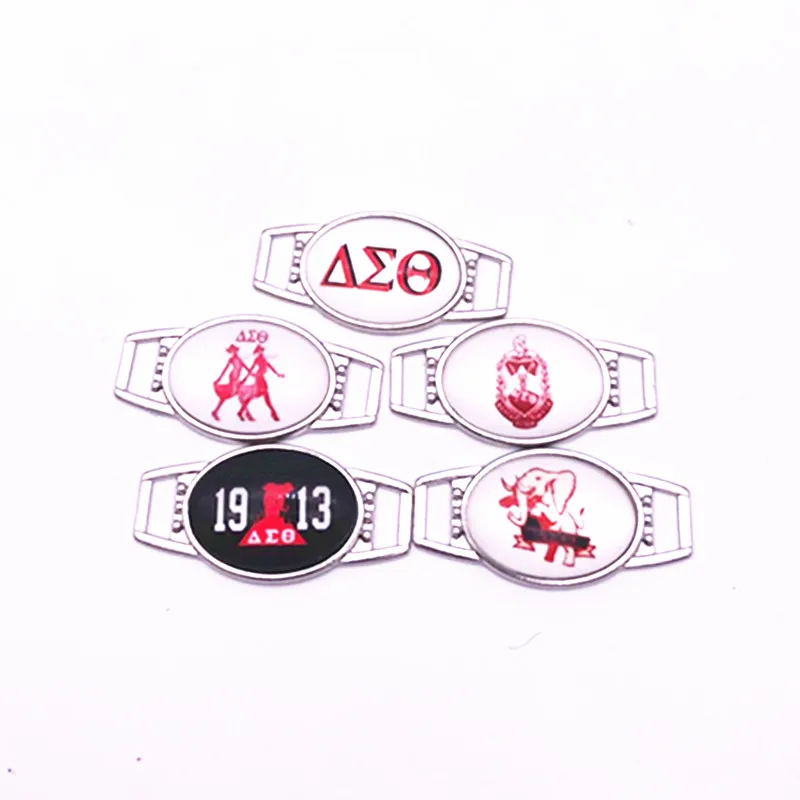 

18*25mm Glass Cabochon Delta Sigma Theta Sorority Shoelace Charms For Sport Shoes & Bracelet DIY Jewelry Making 20pcs/lot