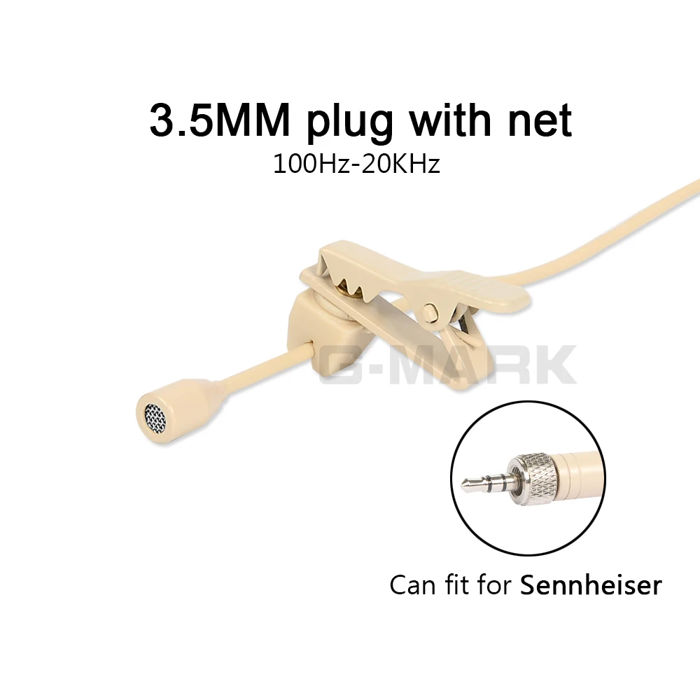 G-MARK высококачественный всенаправленный бежевый зажим для галстука петличный микрофон для беспроводного передатчика цвета кожи с упаковочной коробкой - Цвет: 3.5mm for Sennheiser