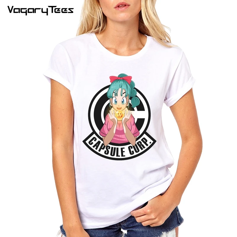 

New fashion Capsule Corporation logo letter printed Women's customized t-shirt Dragon Ball Z hipster tops casual cool tee