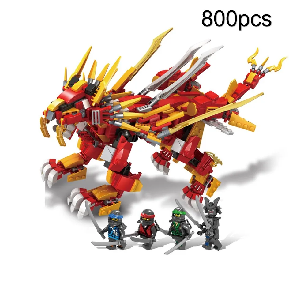 

Ninja Figures 800PCS Lightning lion Building Blocks Educational Toys For Children Bricks