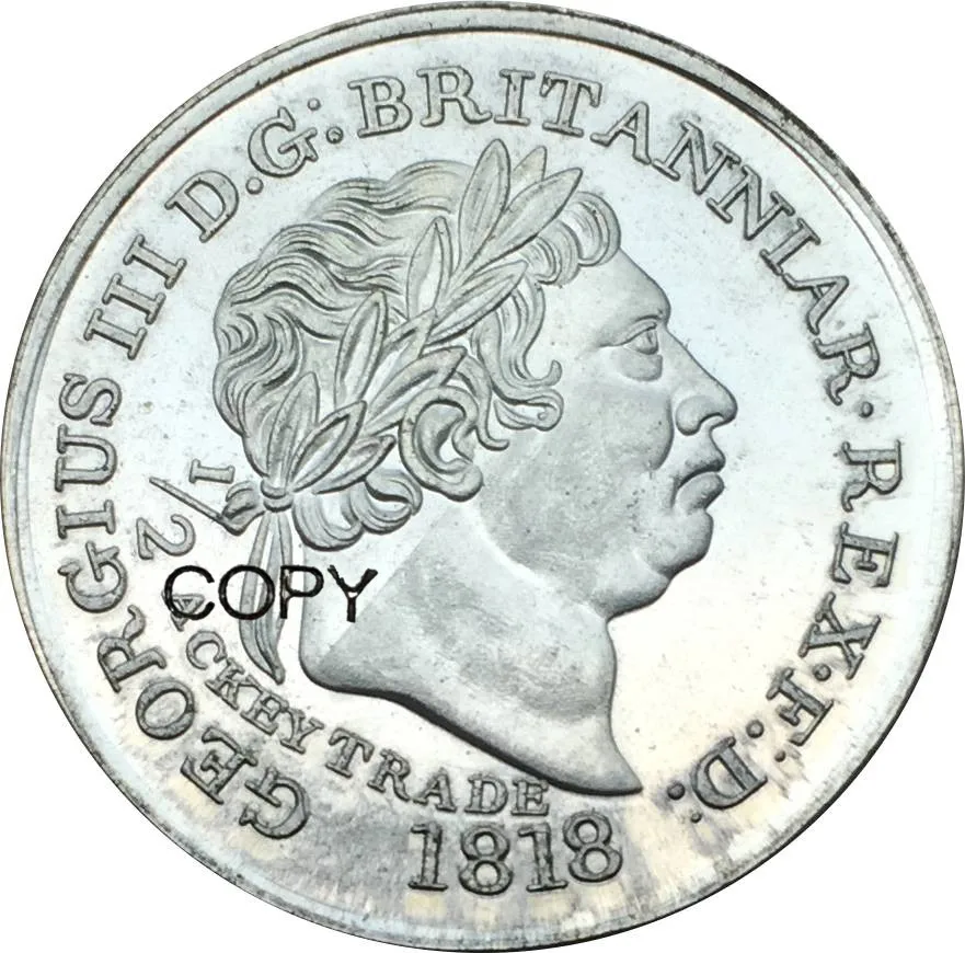 Gold Coast British Outpost Джордж III доказательство 1/2 Ackey 1818 покрытые серебряные копии монет
