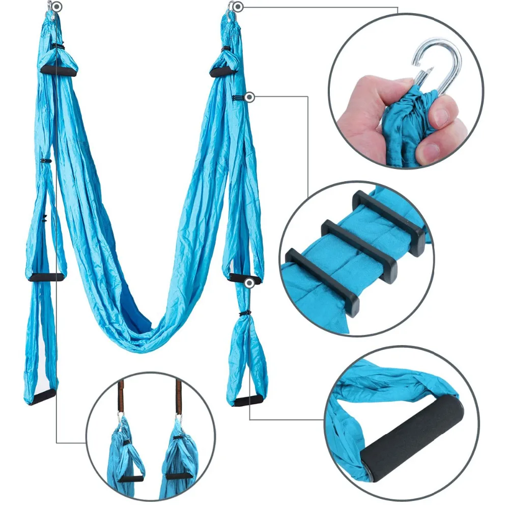 Aerial Yoga Strap Yoga Hammock 15 Color 6 Handles Anti-gravity Aerial Yoga Hammock Set