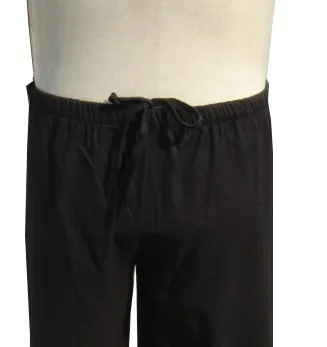 Черные китайские мужские хлопковые брюки кунг-фу, винтажные стильные брюки, традиционные штаны Тай-Чи, Размеры S M L XL XXL XXXL 0820