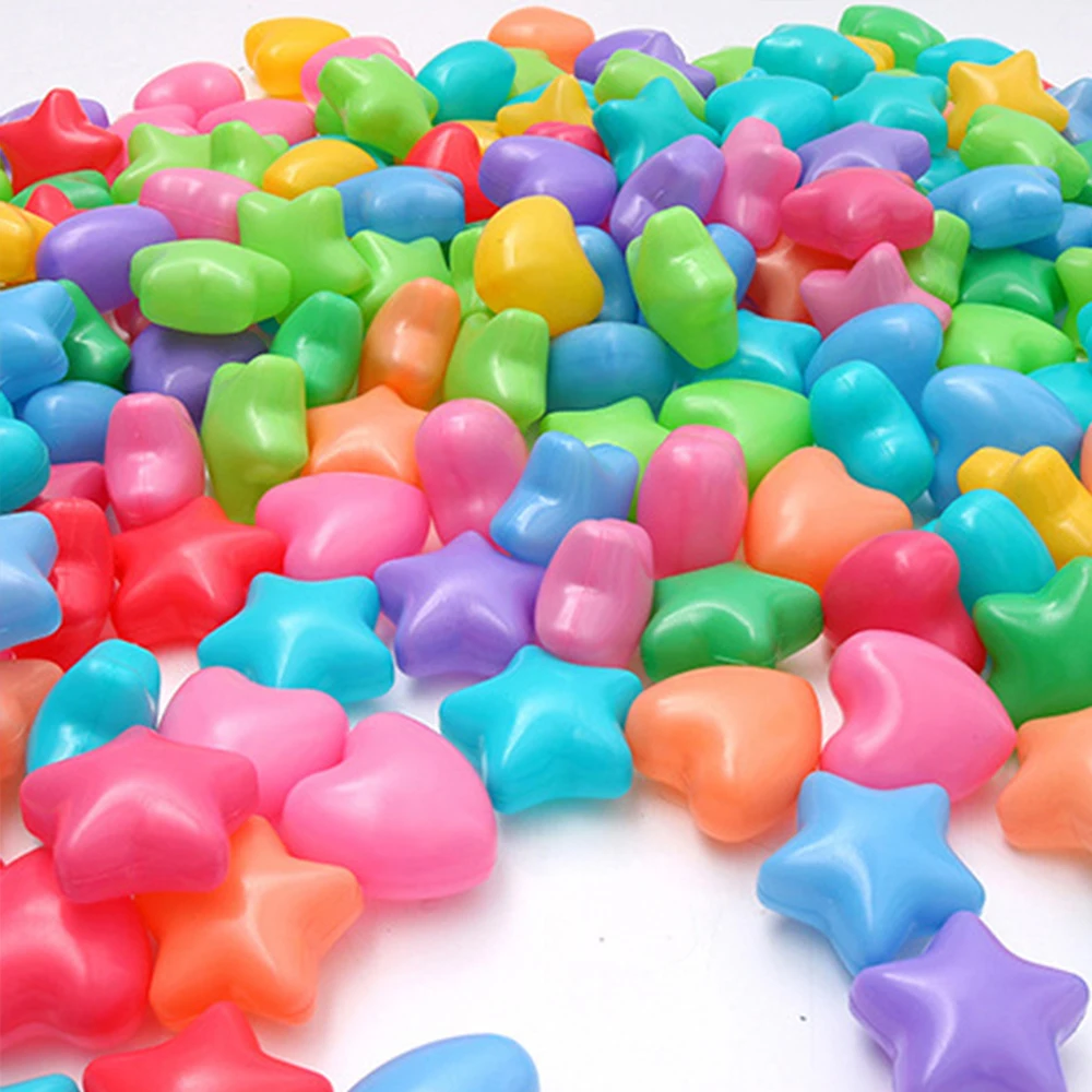 50/100pcs Colorful Star Love Ball Pits Toy Soft Water Pool Ocean Balls