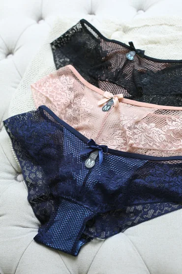 

P34 Sexy Pretty Comfortable Floral Lace Patchwork Bow Panties Briefs Women's Underwear Female Lingerie 3 pieces/pack