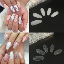 100 PCs DIY Pro Ballerine Cercueil en Forme de Demi De Couverture Français Acrylique polonais UV Gel Salon Faux Ongles Artificie.