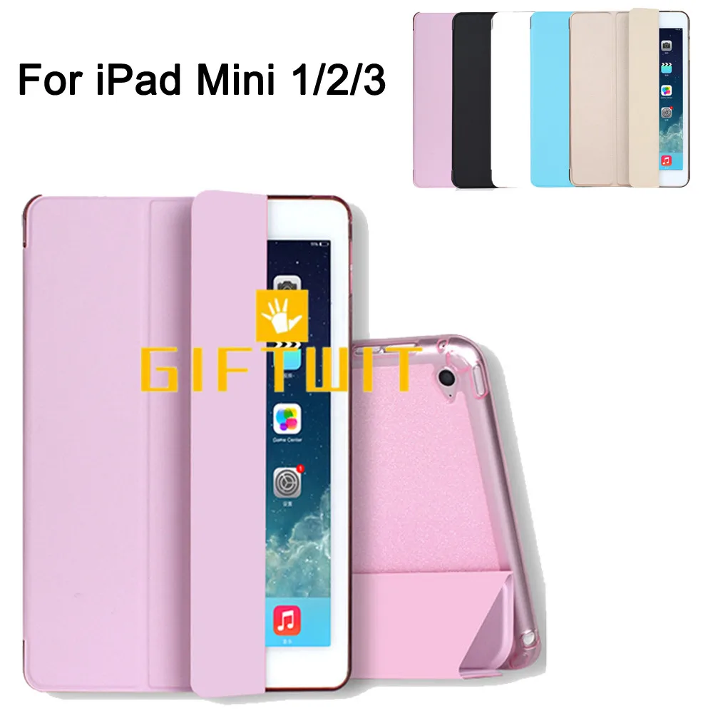 Чехол тройного сложения для iPad Mini 1/2/3 блестящая силиконовая Мягкая задняя крышка