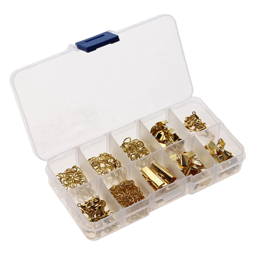 Phenovo Jewelry Making Starter Kit Set Earring Bracelet Necklace Findings  extender chain making crafts -Gold