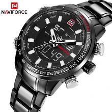 Топ люксовый бренд NAVIFORCE для мужчин полностью стальные спортивные часы мужские кварцевые аналоговые светодиодный часы мужские военные наручные часы Relogio Masculino