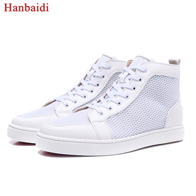 Hanbaidi Fashion Air Mesh Mens Casual Shoes Breathable Lace Up High Top Laofers Runway Outfit Sneakers Tenis Masculino Adulto 46 цена Hanbaidi Fashion Air Mesh Mens Casual Shoes Breathable Lace Up High Top Laofers Runway Outfit Sneakers Tenis Masculino Adulto 46 цены онлайн