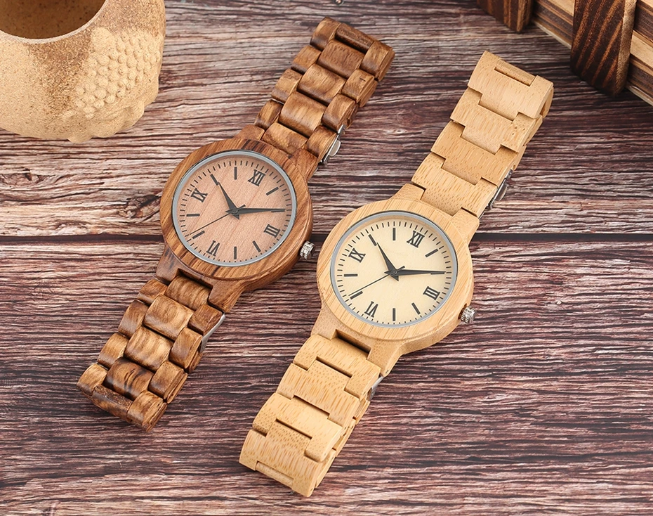 YISUYA Natural Wood Watch Men Handmade Full Wooden Clock Hour 2017 Minimalist Women Fashion Bamboo Bangle Quartz Reloj de madera Christmas Gifts for Men Women (13)