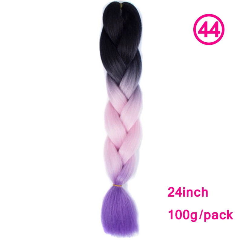 Plecare 2 3 4 тон Омбре плетение волос для наращивания 24 дюйма большие синтетические косы крючком Твист волосы 100 г/шт - Цвет: #12
