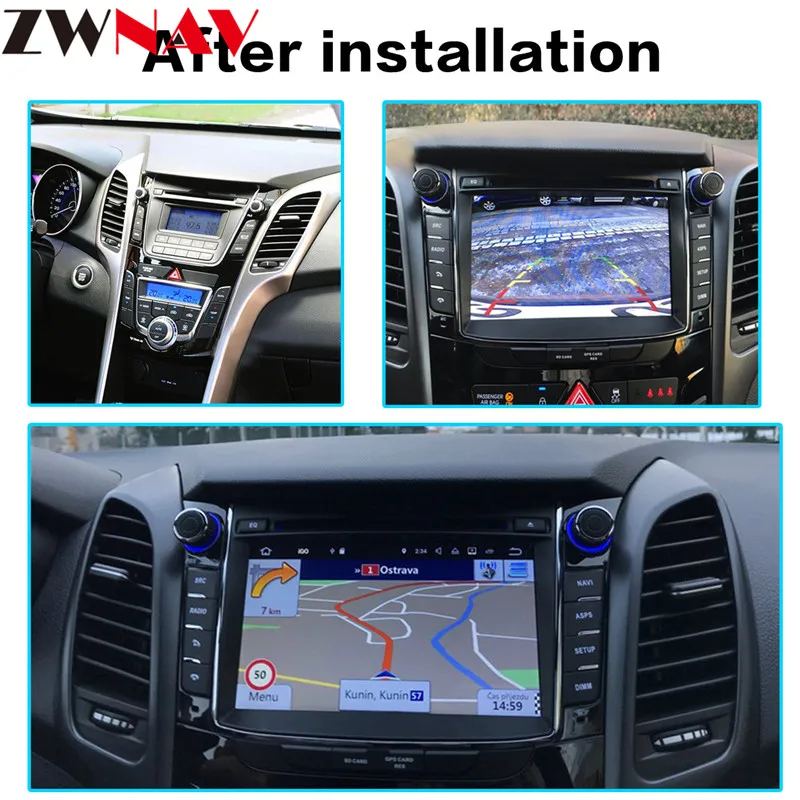 Best 4GB RAM Android 8.0 Car multimedia player GPS Navigation Headunit For Hyundai I30 Elantra GT 2012-2016 car dvd radio Autostereo 7