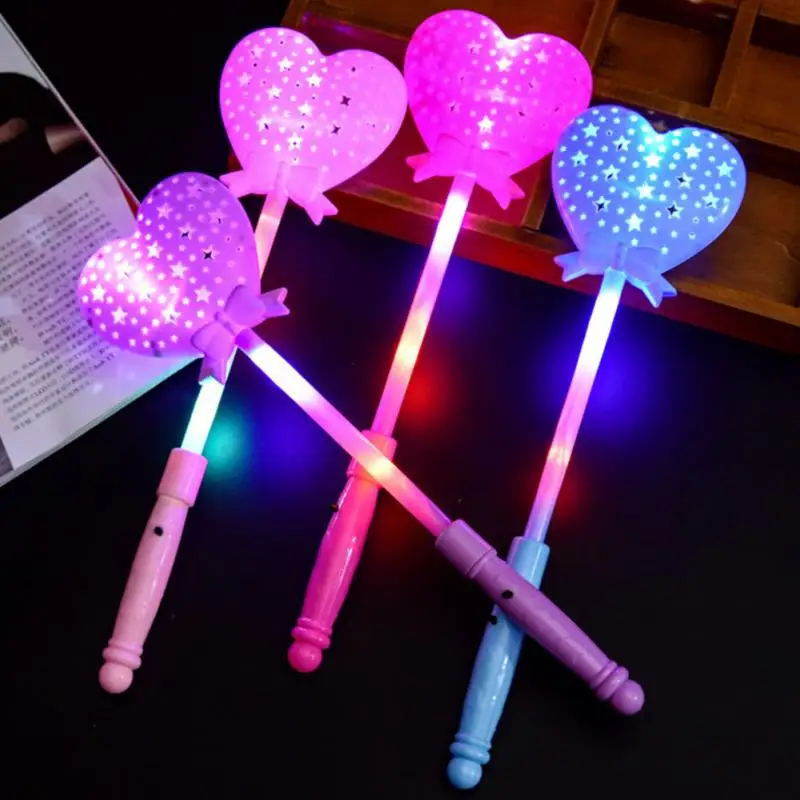 

1Pc LED Light Magic Wand Princess Scepter Magic Heart-shaped Flashing Wand Toy Multi Color Glowing Wand For Party Concert #20