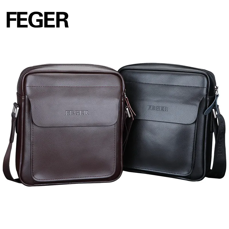 

FEGER Fashion Men Messenger Bag Leisure Bag Split Leather Cross Body Bag Shoulder Business Bag High Quality