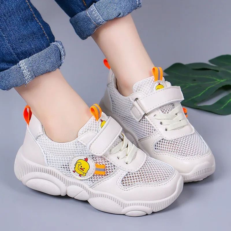 2019 New Spring Kids Shoes Mesh Color Matching Children's Tennis Breathable Sport Shoes Fashion Footwear Girls Boys Sneakers