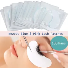 

100 Pairs Hot Eyes Paper Patches Under Eye Pads Tips Sticker Wraps Eyelash Extension Make Up Tool Blue Pink Lash Extension Tool