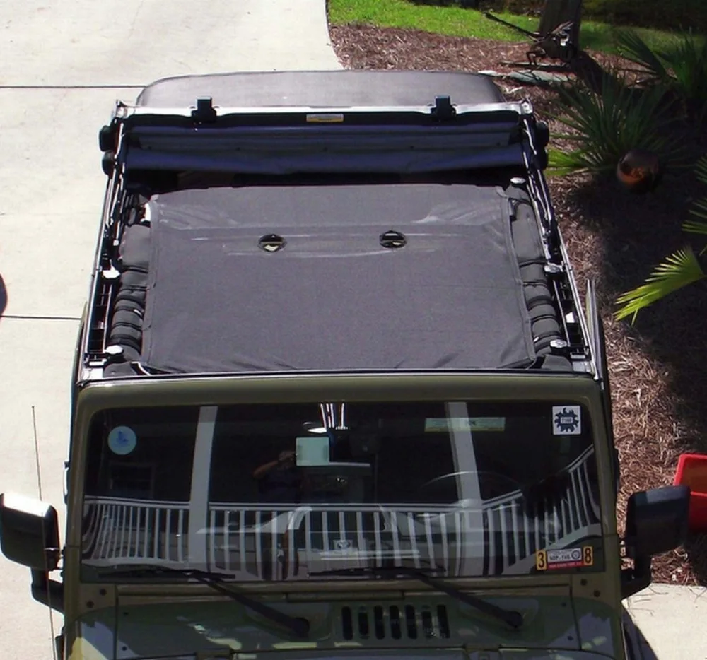 Высокое качество авто аксессуары черный Полное покрытие Eclipse козырек от солнца для 2007- 2 двери 4 двери Jeep Wrangler JK по низкой цене