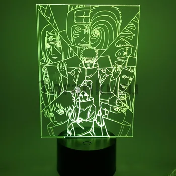 

Naruto Action Figures Akatsuki 3d Led Acrylic Lights Anime Naruto Shippuden Pain Itachi Figurine Toy Doll Gift