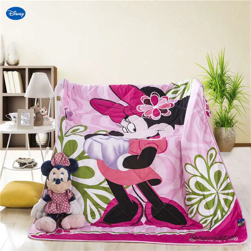 

Lovely Disney Minnie Mouse Quilts Summer Cotton Fabric Comforters Bedding Babies Girls Children Bed Cover Coverlet Cartoon Home