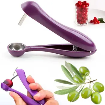 

Fashion Cherry Olive Pits Pitter Stone Plastic Fruit Core Seed Hand Held Corer Remover Kitchen Manual Machine Tool Random Color