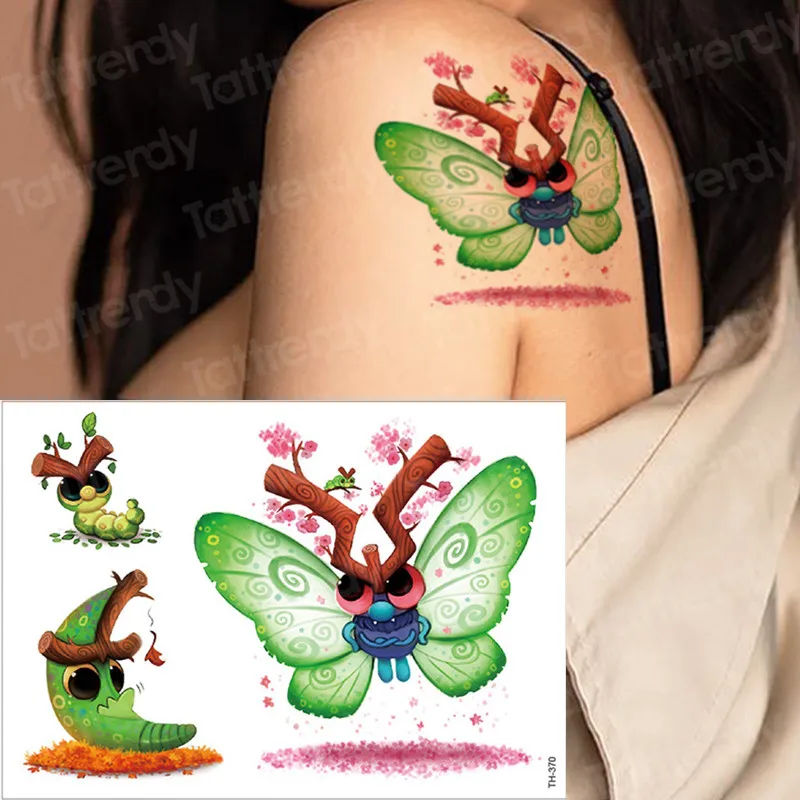 Детская Татуировка временные водонепроницаемые татуировки для детей-наклейка для боди-арта, Лошадь Единорог животных татуировки для лица ручной тату для детей - Цвет: TH370
