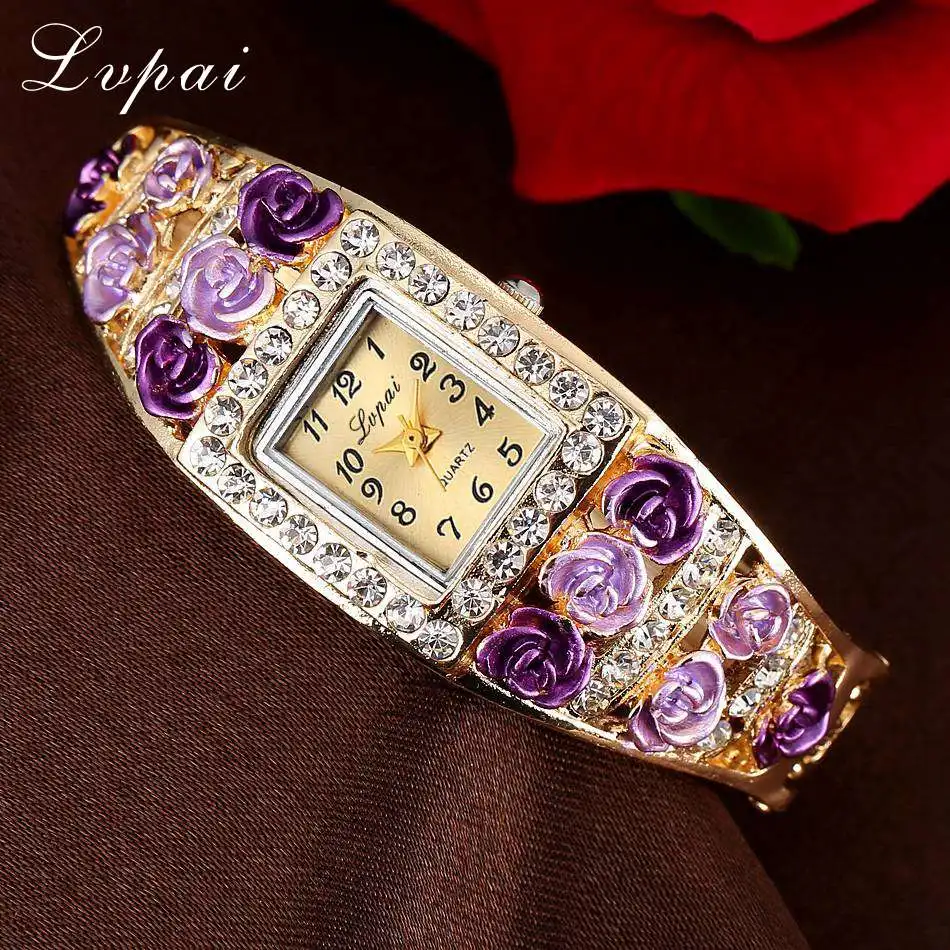 

Lvpai Brand Women Flowers Bracelet Watch Female Crystal Luxury Wristwatch Fashion Ladies Dress Quartz Business Watches XR1870