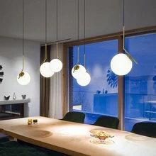Современный стиль гостиной спальни минималистичный Ресторан подвесные светильники скандинавские украшения одежды стеклянный шар подвесной светильник