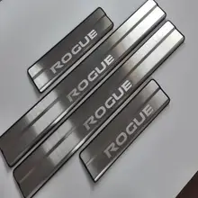 Accesorios para el Diseño del coche para Nissan Rogue T32 cubierta de ajuste del alféizar de la puerta de acero inoxidable Placa de raspado Protector de los alféizares de la puerta autoadhesivo