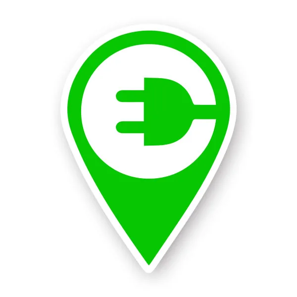 Green Charging Stations Symbol Electric Car Charging Point Sign Decor