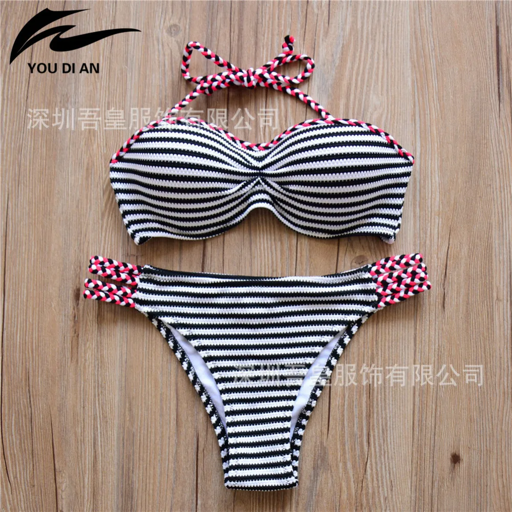 Top Bikini 2016 Set Push up Swimwear Brazilian Beach bathing suit Sling bandage Two piece Swimsuit
