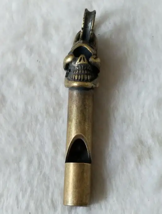

Collection archaize brass skull whistle Hang decoration