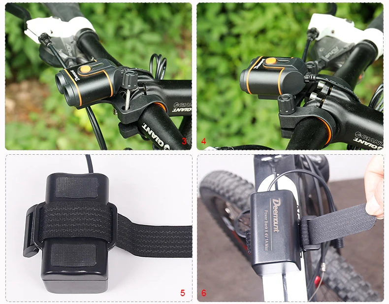Clearance Deemount Cycling Font Lamp 8-22.5 Hours 400Lm Bicycle Headlight LED Lamp Front Lighting Flash Lantern Torch 18650 Battery Kit 22