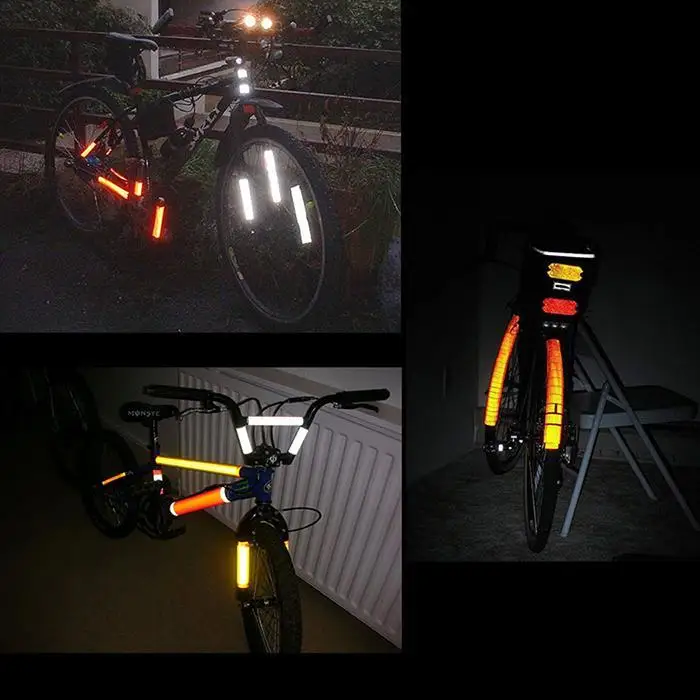 Долговечный клейкий скотч светоотражающие наклейки для безопасности украшения велосипедной решетки