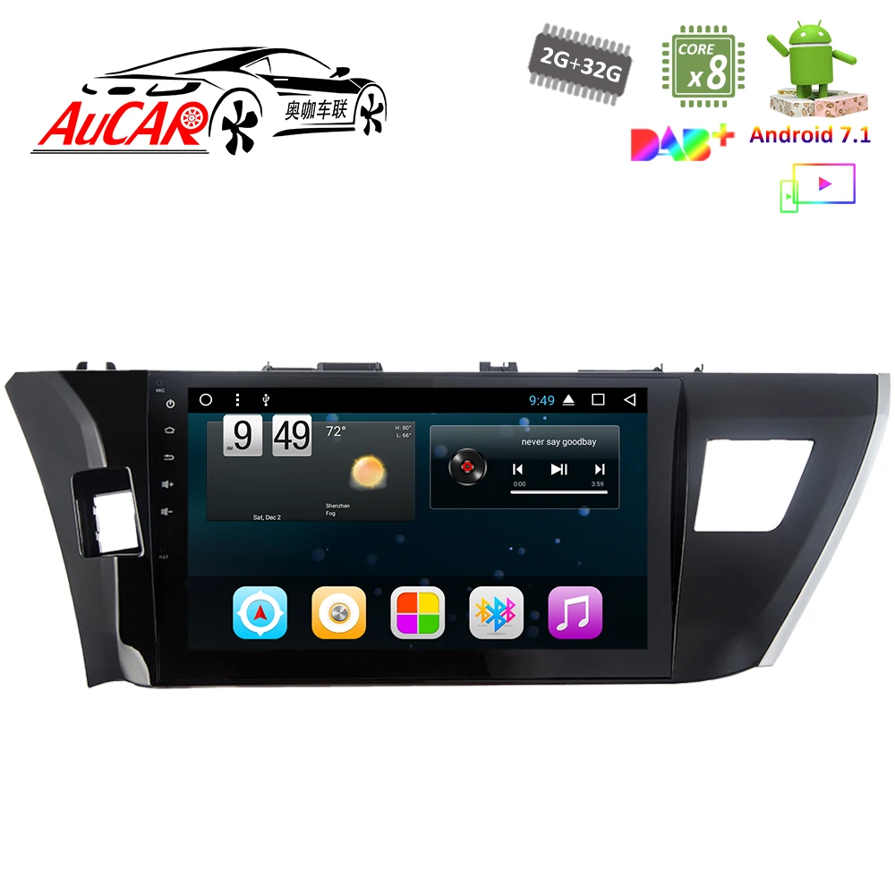 Система GPS-навигации для Toyota Corolla 7 1-2015 Android 10 1 2013 Дюймов Восьмиядерный процессор