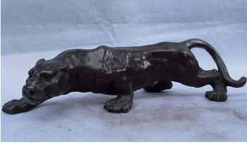 

Antique bronze Pure Copper Brass CHINESE crafts decor ation Asian 4 ocidental Leopard Cheetah art escultura de Bronze