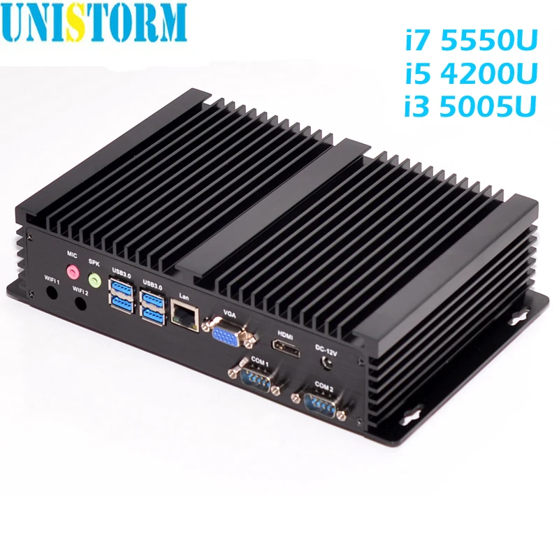 

Mini PC Intel i7 5550U i5 4200U i3 5005U Fanless Industrial Mini Desktop Computer Windows10/Win7 2 COM Dual Display 4K HD HTPC