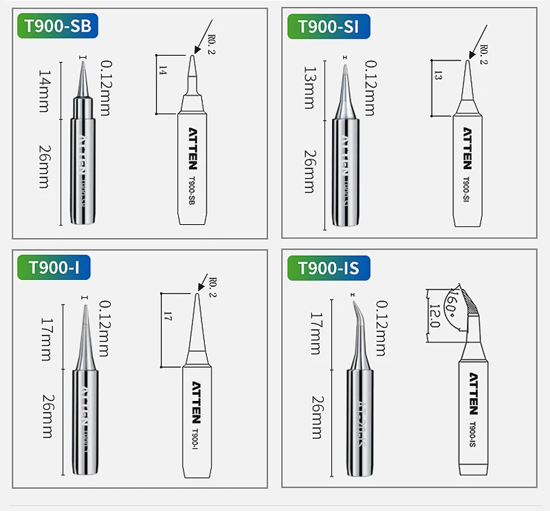 plastic welding sticks ATTEN Original authentic  T-900 Tip For 936 Solder Station welding sticks